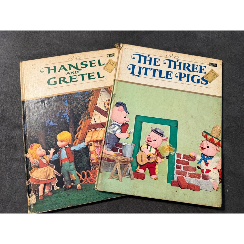 Vintage Puppet Storybook Lot Three Little Pigs Hansel Gretel Izawa Hijikata G&D